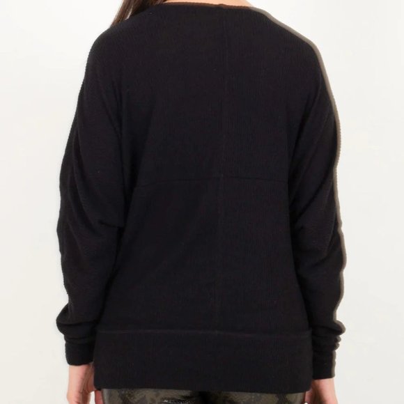 New Free People Cozy with You surplice wrap crossover knit ribbed boxy sweater - Picture 4 of 14